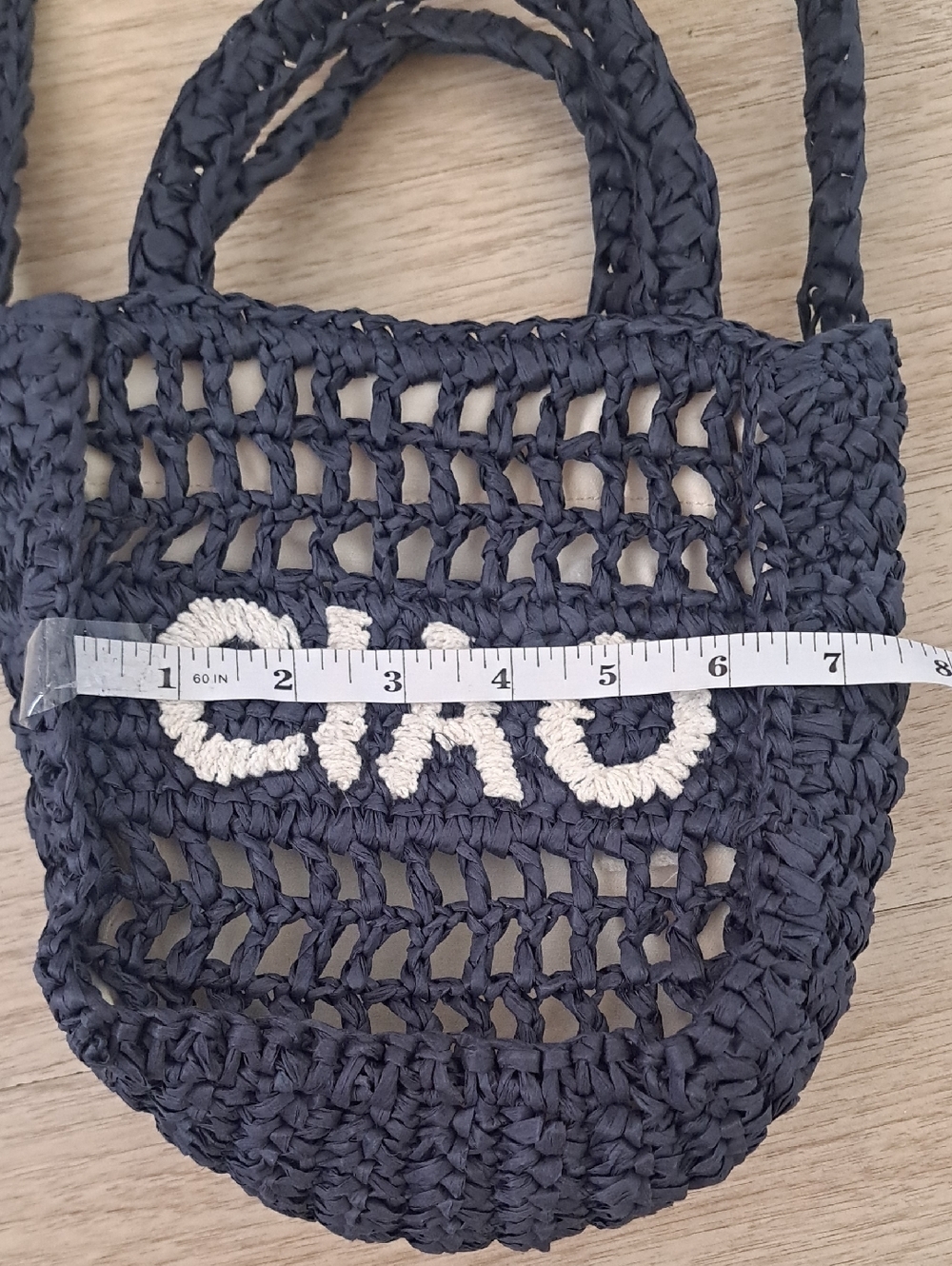 Universal Threads Goods Co. "CIAO " Navy Crochet Tote Handbag - Picture 6 of 7